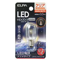 ELPA　エルパボール　LED電球　LED装飾電球　ナツメタイプ　0．5W　電球色相当　E12口金　15lm　LDT1CL-G-E12-G106