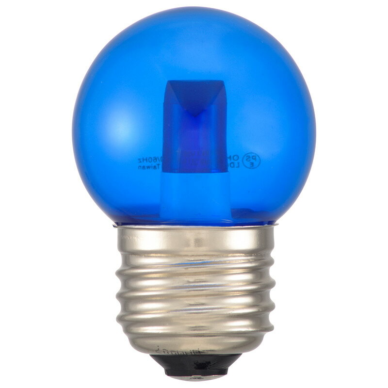 オーム電機　LED電球　LEDカラー電球　ミニボール球　装飾用　1.4W　1lm　クリア青色　G40（外径40mm）　E26　LDG1B-H 13C (06-4683)