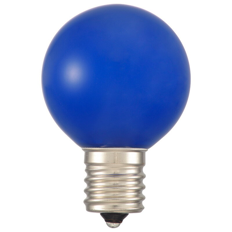 オーム電機　LED電球　LEDカラー電球　ミニボール球　装飾用　1.2W　3lm　青色　G40（外径40mm）　E17　LDG1B-H-E17 15 (06-4664)