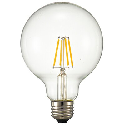 オーム電機 LED電球 LEDフィラメントタイプ電球 ボール球形 クリア 