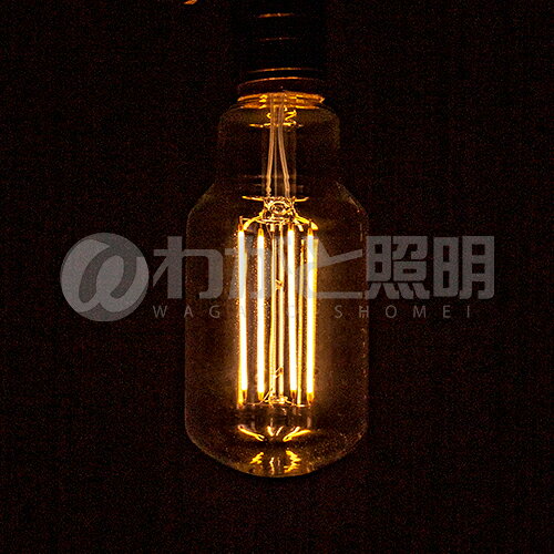 舶用電球 ヴィンテージLED電球 エジソンバルブ(エジソン電球) クリア 一般電球形 TT63 2W 電球色 2700K E26口金  ストレートフィラメント TT63-4F2 [2]