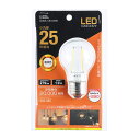 オーム電機 LED小丸球 フィラメントタイプ電球 クリアタイプ 全方向タイプ 配光角290度 電球色 消費電力1.9W 外径51mm 小丸球25W形相当 全光束279lm E26口金 LDA2L C6/LBG5(06-3886)