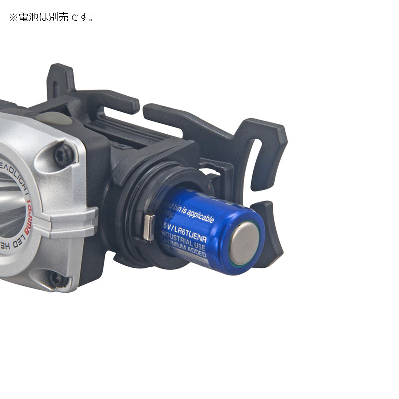 タジマ　MDシリーズ　LEDヘッドライトM121D　電源一体型ヘッドライト　IPX4　最大120lm　2m耐落下　白色高輝度LED　単3形アルカリ電池1個用（別売）　LE-M121D wagato-10098338 わがと照明 サンプル画像3