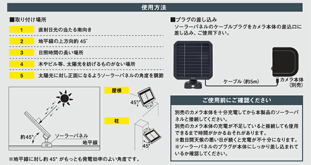 ムサシ　RITEX　充電式カメラ用ソーラーパネル　C-RC7200用　C-RC7202 3