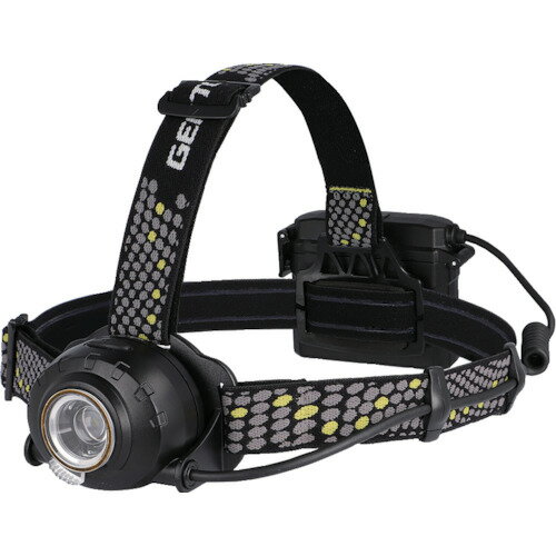 GENTOS　HEAD WARSシリーズ (ボックスパッケージ)　LEDヘッドライト　ハイブリッド式　高輝度白色LED　IP64　最大750lm　専用充電池（付属）／乾電池（単3形アルカリ電池×4本別売）兼用　HLP-2304