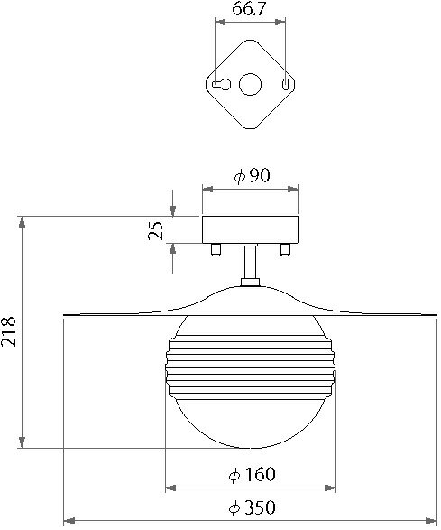 MAXRAY Orb RIB Plate/オーブリブプレート Φ150 シーリングライト 直付け 壁取付け可 ブラック(黒) E17口金 ランプ別売 ML30155-02(OP0171602+OP01734)