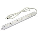 明工社 横形OA用接地タップ 8コ口 15A 125V パイロットランプ マグネット付 接地プラグ付 EM-QOCTF5m 白 MR7708TJK5 ※受注生産...