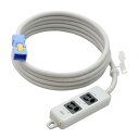 明工社 横形OA抜け止め接地タップ 2コ口 15A 125V パイロットランプ マグネット付 ハーネスプラグ付(黒) VCT3m 白 MR7902NT3WBB ※受注生産品