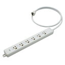 明工社 横形OA抜け止め接地タップ 6コ口 15A 125V パイロットランプ マグネット付 接地プラグ付 VCTF1m MR7906TJ1