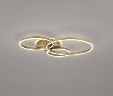 ODELIC シャンデリア LED一体型 簡易取付A 引掛シーリング 白熱灯器具100W×2灯相当 コントローラー別売 調光 電球色2700K サテンゴールド ...