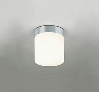 ODELIC　バスルームライト（浴室灯）　小型シーリングライト　LEDランプ付　白熱灯器具60W相当　ねじ込式　電球色　2700K　高演色LED　防雨・防湿型　マットシルバー　OW009412LR