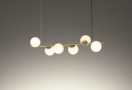 ODELIC　シャンデリア　直付　高演色LED　LEDランプ付　6灯　白熱灯器具60W×6灯相当　連続調光　電球色2700K　サテンゴールド　OC257260LCR