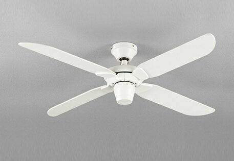Interior Fans - ODELIC　シーリングファン　AC MOTOR FAN　パイプ吊り　簡易結線型　リモコン付　オフホワイト　WF054