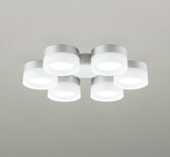 ODELIC　シーリングファン　灯具　乳白セードタイプ・6灯　〜8畳　高演色LED　昼白色5000K　ファン本体別売　マットシルバー　WF299NR