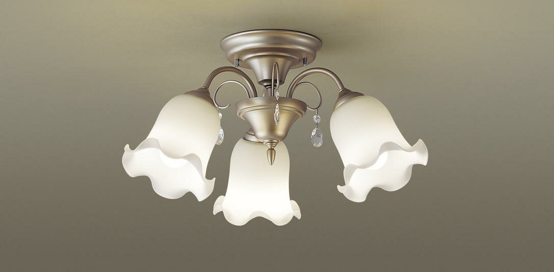 パナソニック 天井照明器具 シャンデリア 簡易取付方式 LED電球一般電球タイプ7．4W（60W形相当 E26口金 電球色）×3灯 (ランプ付き) LGB57322K ※受注生産品