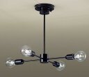 パナソニック　天井照明器具　シャンデリア　簡易取付方式　LED電球クリア電球タイプ3．4W（25W形相当　E26口金　電球色）×4灯　(ランプ付き)　本体色黒　LGB57440