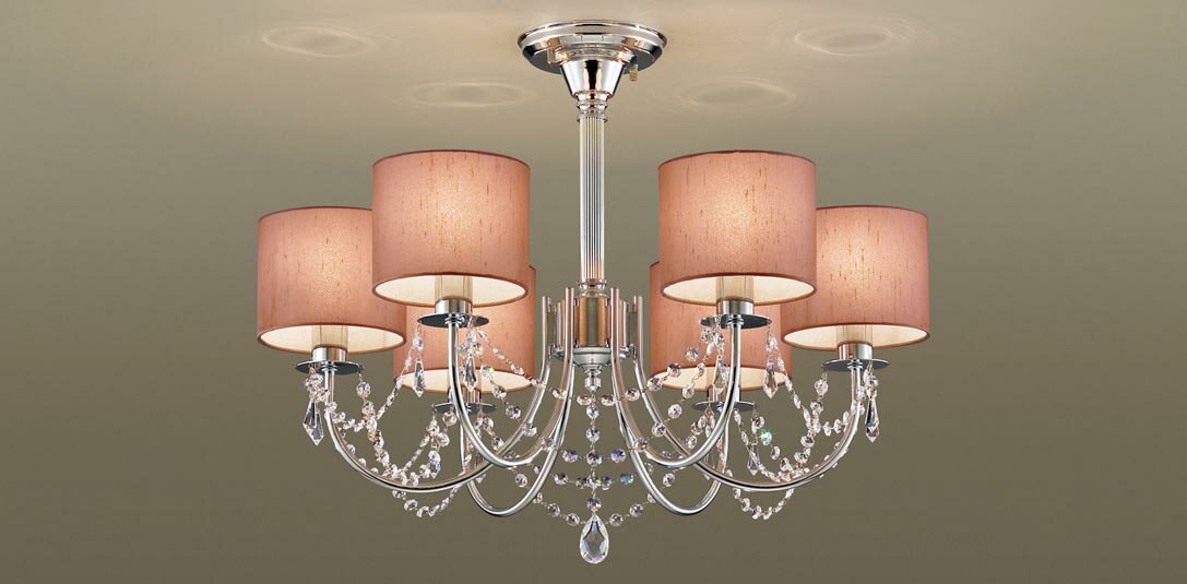 パナソニック 天井照明器具 シャンデリア World Craft(ワールドクラフト) 簡易取付方式 LED電球小形電球タイプ5.0W(40W形相当 E17口金 ...