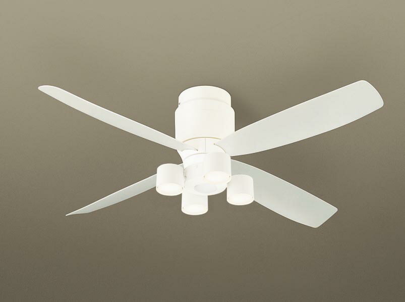 パナソニック シーリングファン 天井直付型 ローゼット取付(簡易取付) DCモータータイプ 電球色 60形電球4灯器具相当(ランプ付) 風量4段切替 リモコン付...