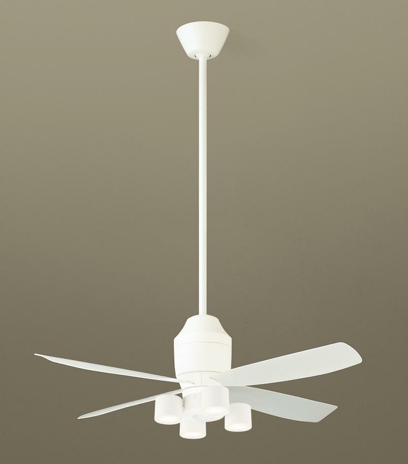 パナソニック シーリングファン 天井吊下型 直付ボルト取付専用 DCモータータイプ 電球色 60形電球4灯器具相当(ランプ付) 風量4段切替 リモコン付 XS7...