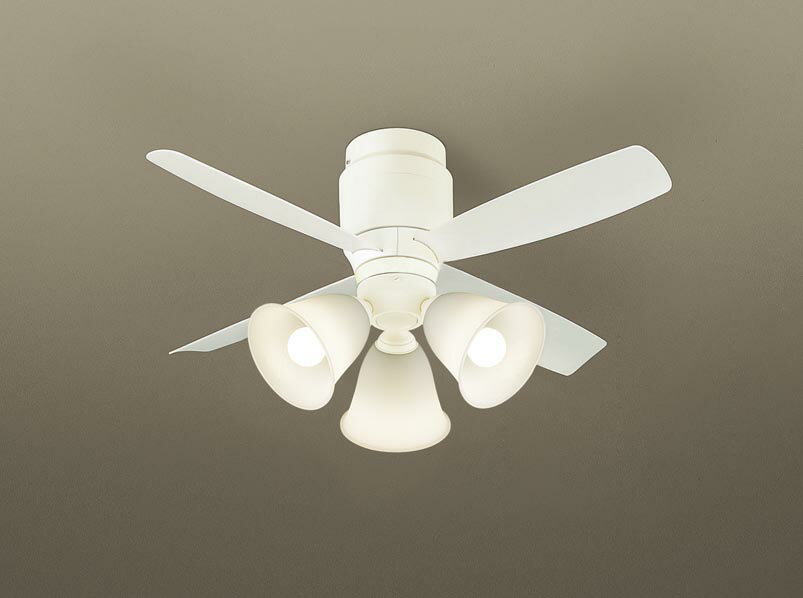 パナソニック シーリングファン 天井直付型 ローゼット取付(簡易取付) DCモータータイプ 〜8畳 電球色 100形電球3灯器具相当(ランプ付) 風量4段切替 ...