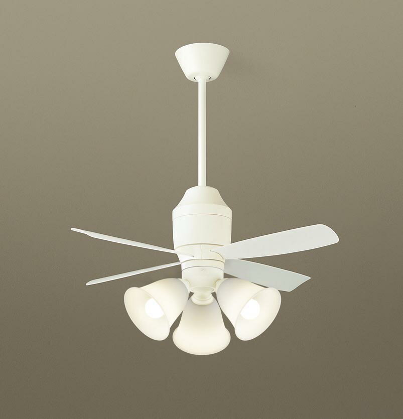 パナソニック シーリングファン 天井吊下型 直付ボルト取付専用 DCモータータイプ 〜8畳 電球色 100形電球3灯器具相当(ランプ付) 風量4段切替 リモコン...