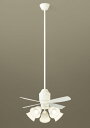 パナソニック シーリングファン 天井吊下型 直付ボルト取付専用 DCモータータイプ 〜14畳 電球色 100形電球5灯器具相当(ランプ付) 風量4段切替 リモコ...