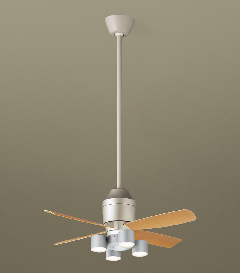 パナソニック シーリングファン 天井吊下型 直付ボルト取付専用 DCモータータイプ 電球色 60形電球4灯器具相当(ランプ付) 風量4段切替 リモコン付 XS7...