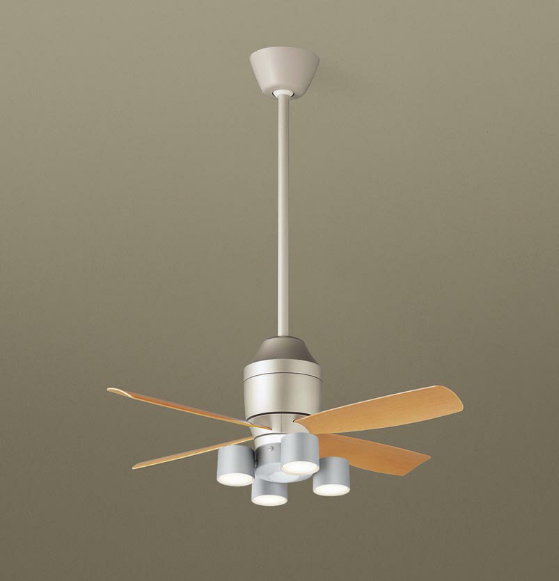 パナソニック シーリングファン 天井吊下型 直付ボルト取付専用 DCモータータイプ 電球色 60形電球4灯器具相当(ランプ付) 風量4段切替 リモコン付 XS7...