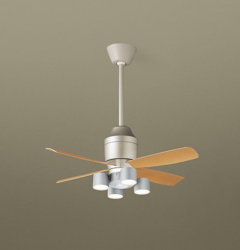 パナソニック シーリングファン 天井吊下型 直付ボルト取付専用 DCモータータイプ 電球色 60形電球4灯器具相当(ランプ付) 風量4段切替 リモコン付 XS7...