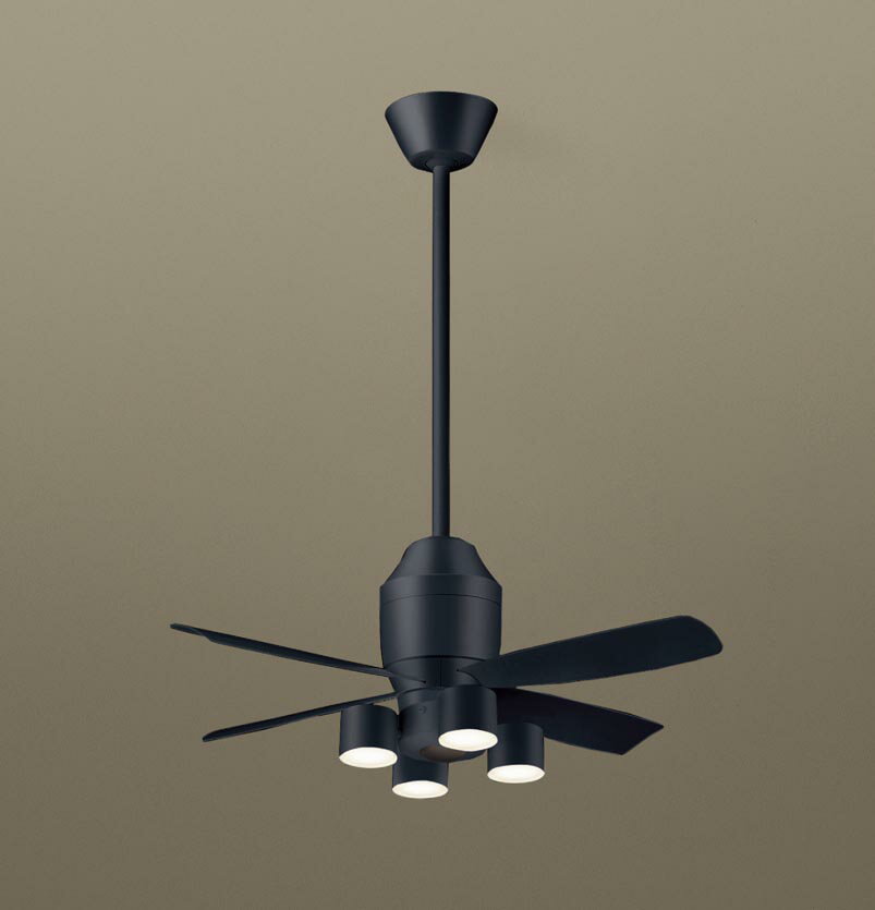 パナソニック シーリングファン 天井吊下型 直付ボルト取付専用 DCモータータイプ 電球色 60形電球4灯器具相当(ランプ付) 風量4段切替 リモコン付 XS7...