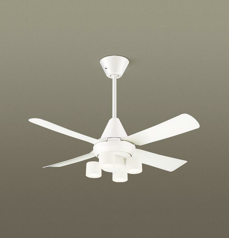 パナソニック シーリングファン 天井吊下型 直付ボルト取付専用 ACモータータイプ 電球色 60形電球4灯器具相当(ランプ付) 風量4段切替 リモコン付 XS9...