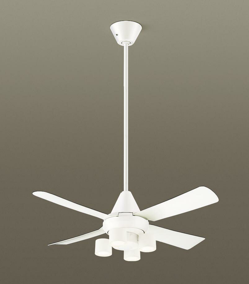 パナソニック シーリングファン 天井吊下型 直付ボルト取付専用 ACモータータイプ 電球色 60形電球4灯器具相当(ランプ付) 風量4段切替 リモコン付 XS9...