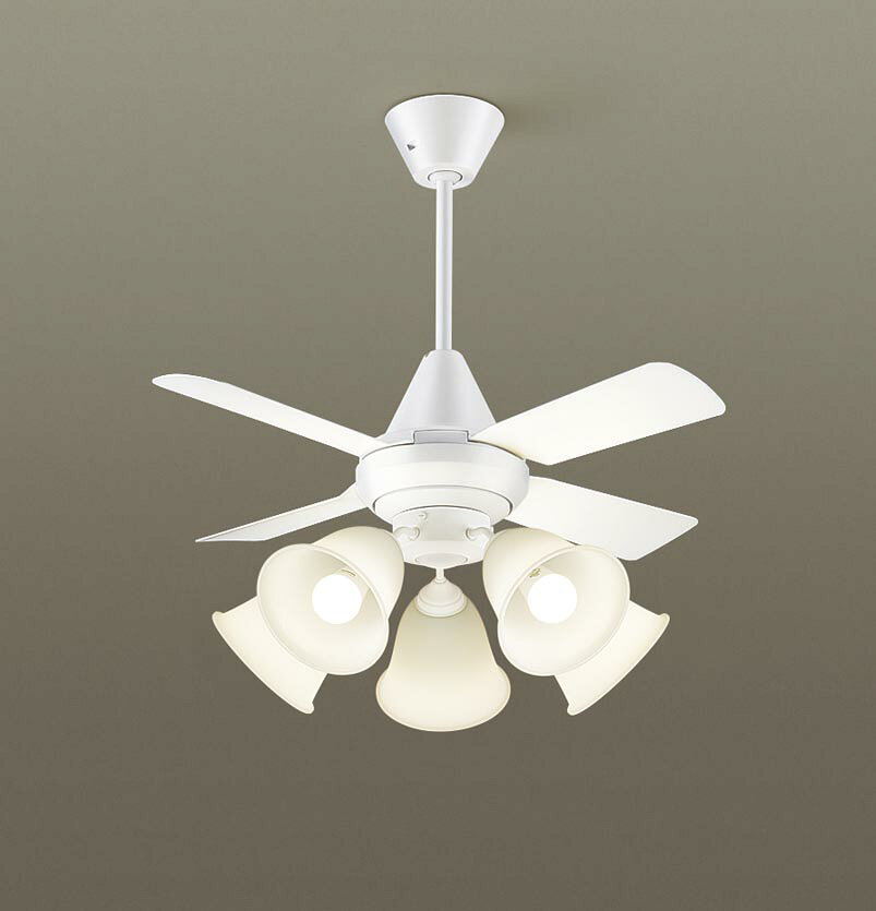 パナソニック シーリングファン 天井吊下型 直付ボルト取付専用 ACモータータイプ 〜14畳 電球色 100形電球5灯器具相当(ランプ付) 風量4段切替 リモコ...