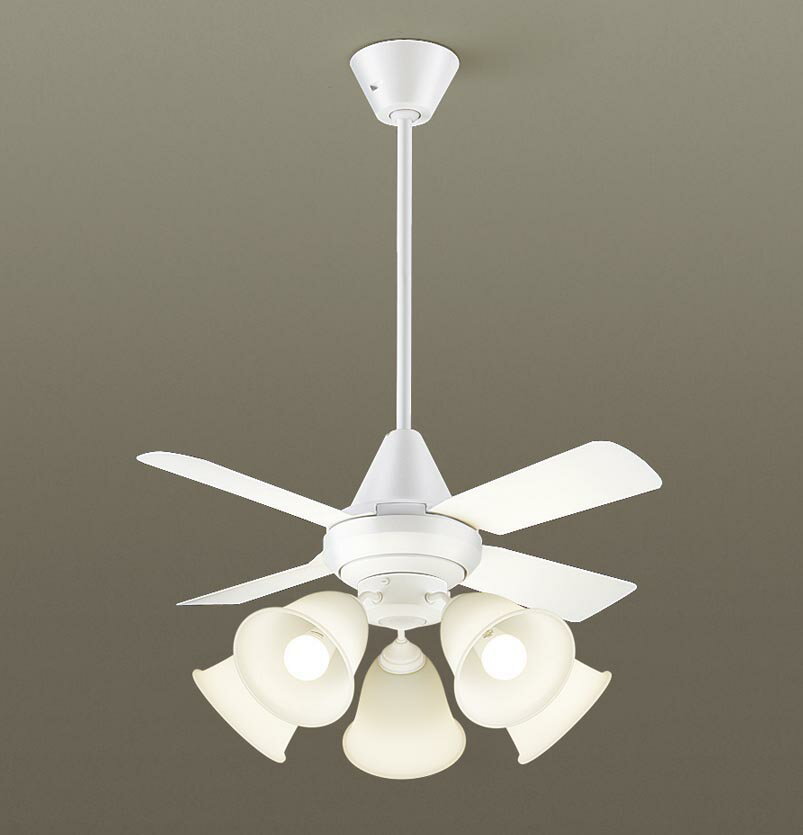 パナソニック シーリングファン 天井吊下型 直付ボルト取付専用 ACモータータイプ 〜14畳 電球色 100形電球5灯器具相当(ランプ付) 風量4段切替 リモコ...