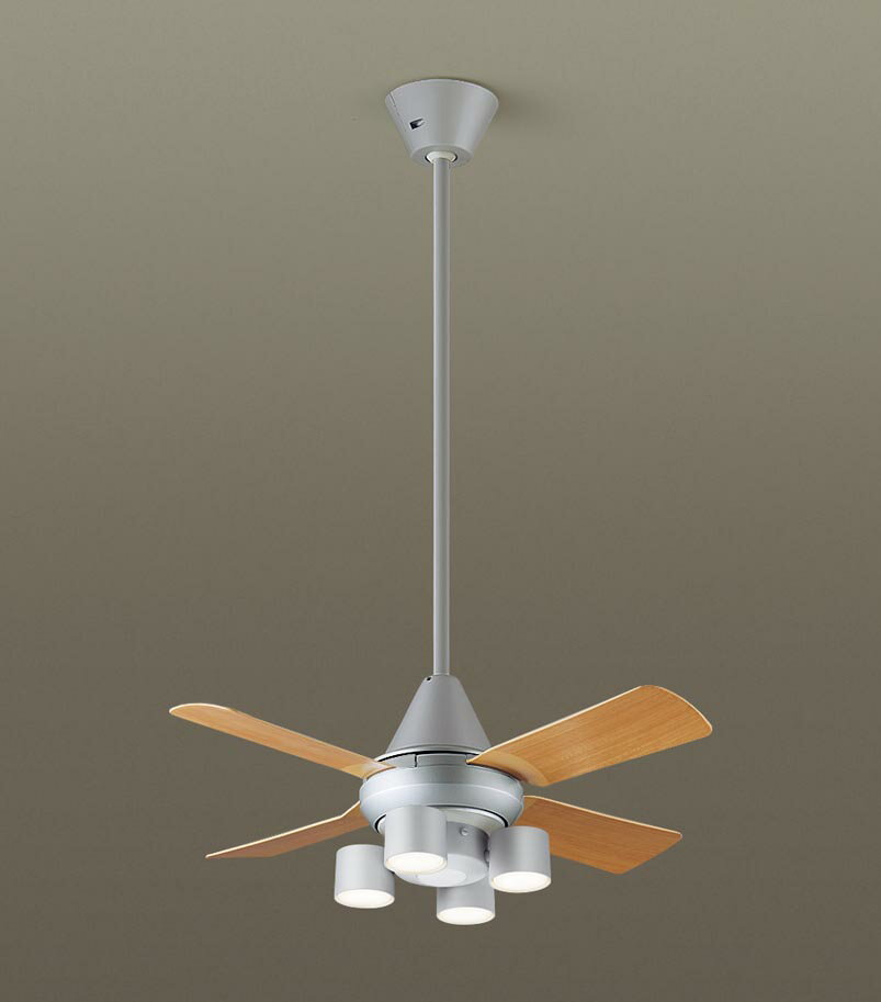 パナソニック シーリングファン 天井吊下型 直付ボルト取付専用 ACモータータイプ 電球色 60形電球4灯器具相当(ランプ付) 風量4段切替 リモコン付 XS9...