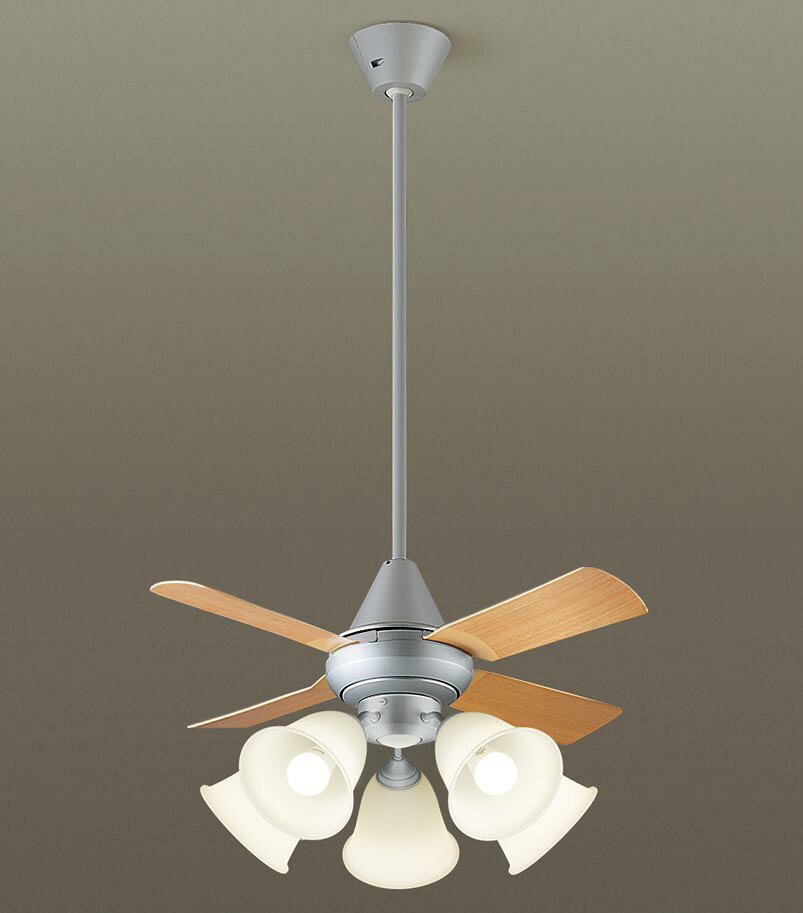 パナソニック シーリングファン 天井吊下型 直付ボルト取付専用 ACモータータイプ 〜14畳 電球色 100形電球5灯器具相当(ランプ付) 風量4段切替 リモコ...