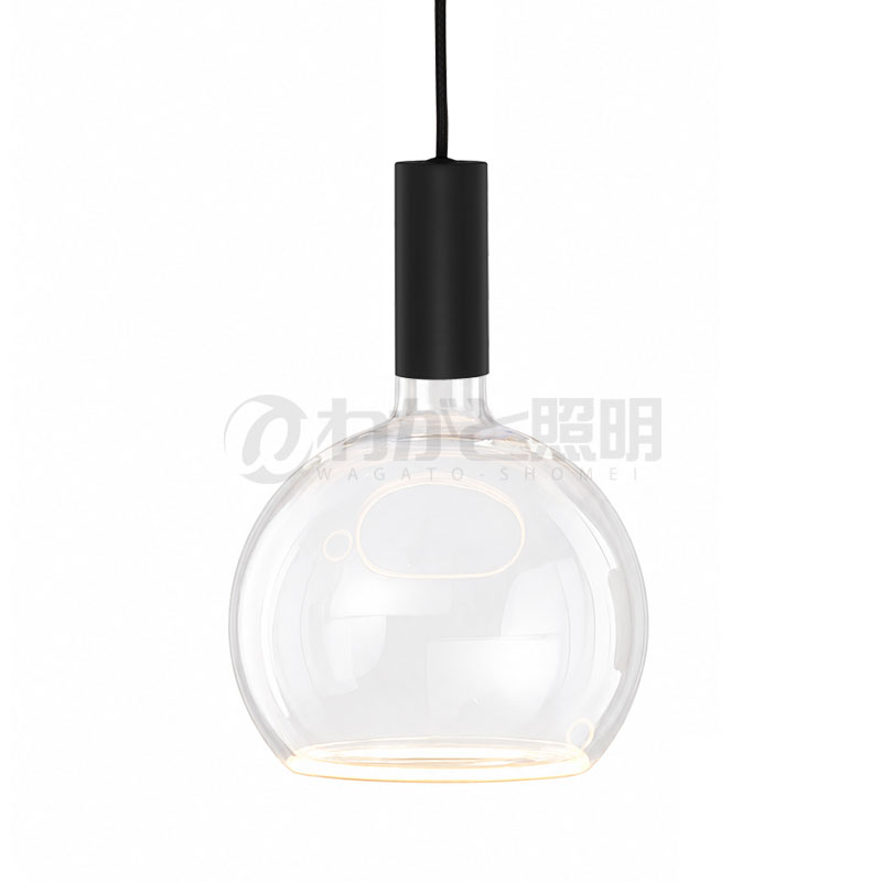 well lit　ウェルリット　ペンダントライト+LEDランプセット　SPIN PENDANT+AZURE　調光　引掛シーリング　全光束430lm　6W　電球色2200K　本体:BLACK/ブラック　LEDランプ:AZURE GLOBE　SPIN PENDANT BLACK+AZURE GLOBE