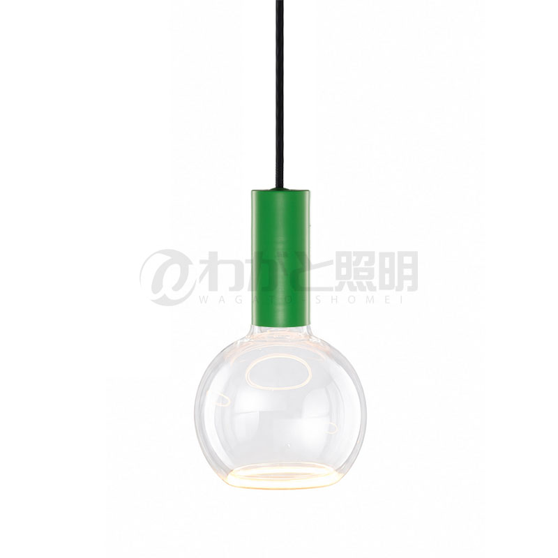 well lit　ウェルリット　ペンダントライト+LEDランプセット　SPIN PENDANT+AZURE　調光　引掛シーリング　全光束400lm　6W　電球色2200K　本体:GREEN SERENE/グリーンセリーン　LEDランプ:AZURE ORB　SPIN PENDANT GREEN SERENE+AZURE ORB