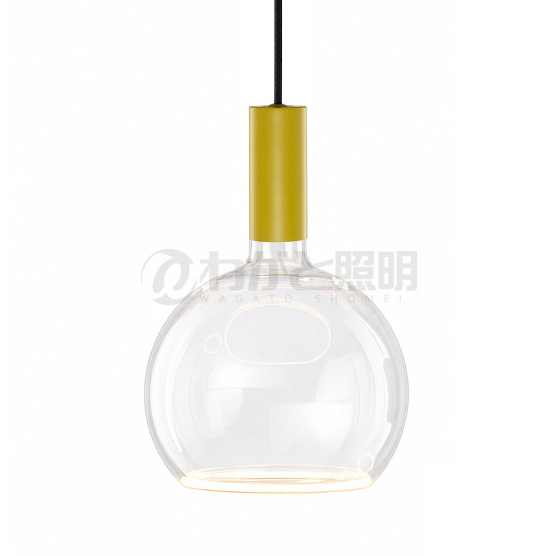 well lit　ウェルリット　ペンダントライト+LEDランプセット　SPIN PENDANT+AZURE　調光　引掛シーリング　全光束430lm　6W　電球色2200K　本体:MERRILY CELERY/メリリーセロリ　LEDランプ:AZURE GLOBE　SPIN PENDANT MERRILY CELERY+AZURE GLOBE