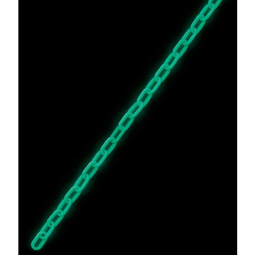 日本緑十字社 高輝度蓄光プラスチックチェーン PT-625L 長さ25m（線径6mmΦ） ポリエチレン 284069
