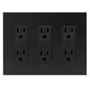 神保電器 NKシリーズ配線器具 埋込接地ダブルコンセント+3連用プレートセット 15A 125V ソフトブラック NKP-3UF-3 SB+JEC-BN-55G...