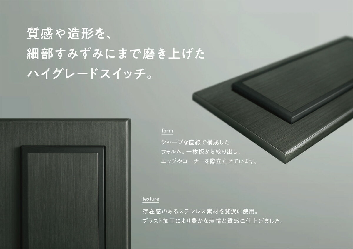 神保電器 J・WIDE SLIM SUSTE BLACK スイッチ操作板 表示灯なし ダブル 本体:黒(ブラック) WSBN-D