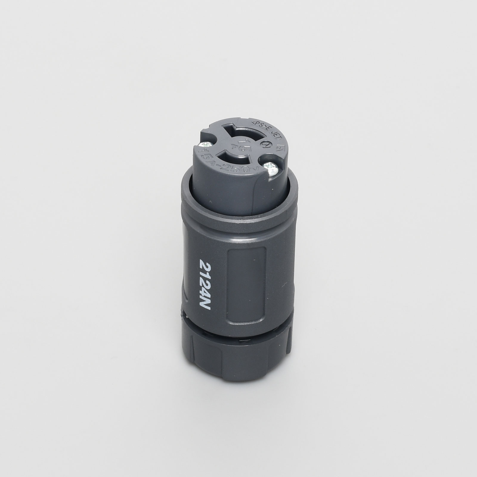 アメリカン電機　2P 15A 250V　引掛形　防水形コードコネクタボディ（ナイロン製）　黒　2124N