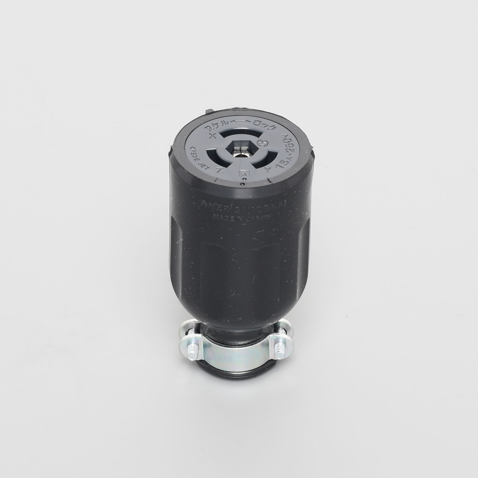 アメリカン電機　接地形3P 15A 250V　引掛形コードコネクタボディ (ゴムカバー)　3124GR