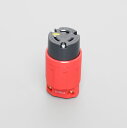 アメリカン電機 接地形2P 20A 125V 引掛形コードコネクタボディ(ナイロンカバー) 赤 3214N-L5-RD