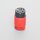 アメリカン電機 接地形2P 20A 250V 引掛形コードコネクタボディ(ナイロンカバー) 赤 3224NL6RD