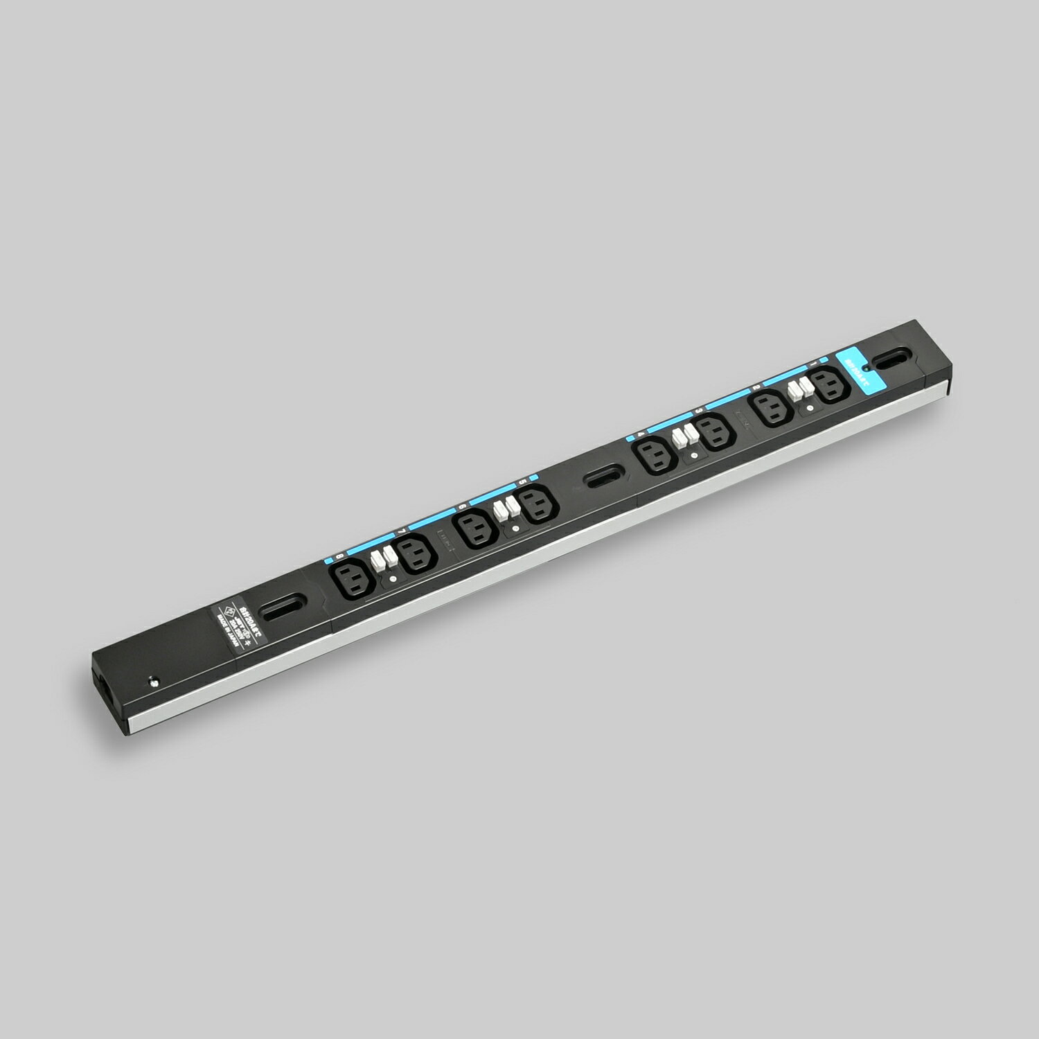 アメリカン電機　接地形2P 20A 250V　0Uコンセントバー 20A入力 IEC C-13×8ヶ口　HA9080LS