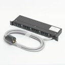 アメリカン電機 接地形2P 30A 125V (NEMA L5-30) 1Uコンセントバー 30A入力 抜止形8ヶ口 HKC2730PT