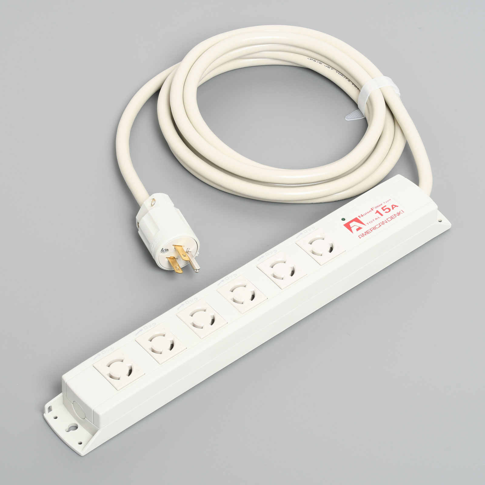 アメリカン電機　接地形2P 15A 125V　マルチユースOAタップ 引掛形6ヶ口 コード3M 平刃形プラグ　KC1215NF　※受注生産品