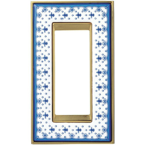 スガツネ　LAMP　ヴィンテージシリーズ　スイッチ・コンセントプレート　ブルーアイリス／ブライト ゴ..